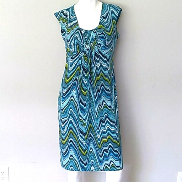 Evan Picone Dresses & Skirts - Evan-Picone Blue Multicolor Sleeveless Dress.Sz 6